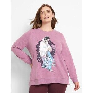 New Lane Bryant Womens Jimi Hendrix Graphic Sweatshirt Pink Size 26/28 Plus